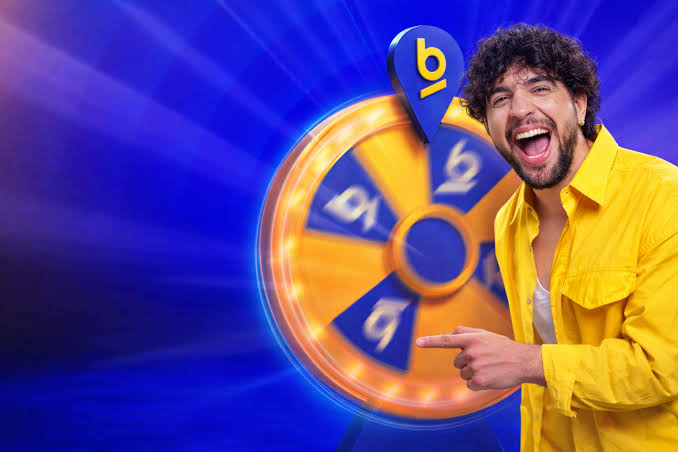 Campanha Betnacional com roleta nas cores azul e amarelo